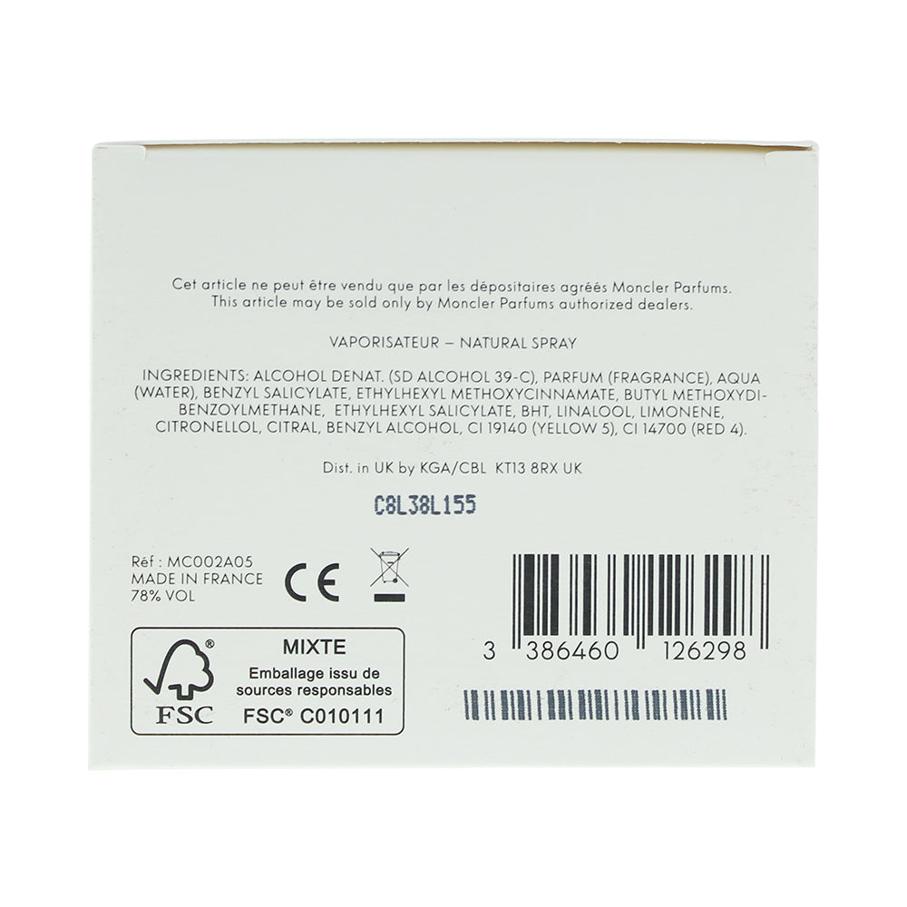 Moncler Pour Femme Refilable With Led Screen Eau De Parfum 150ml