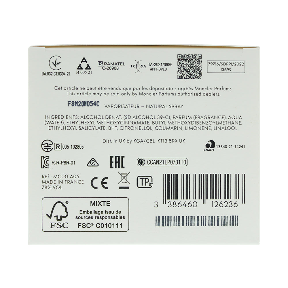 Moncler Pour Homme Refilable With Led Screen Eau De Parfum 150ml