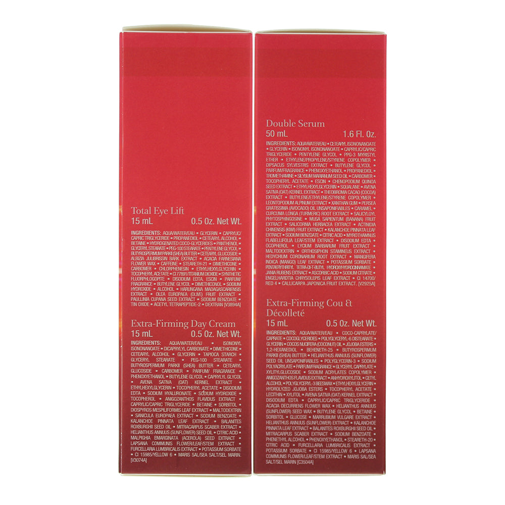Clarins 4 Piece Gift Set: Double Serum 50ml - Total Eye Lift Concentrate 15ml - 
