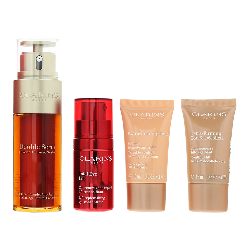 Clarins 4 Piece Gift Set: Double Serum 50ml - Total Eye Lift Concentrate 15ml -  - Product