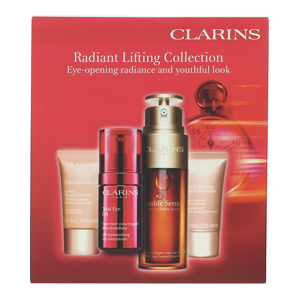 Clarins 4 Piece Gift Set: Double Serum 50ml - Total Eye Lift Concentrate 15ml -  - Box