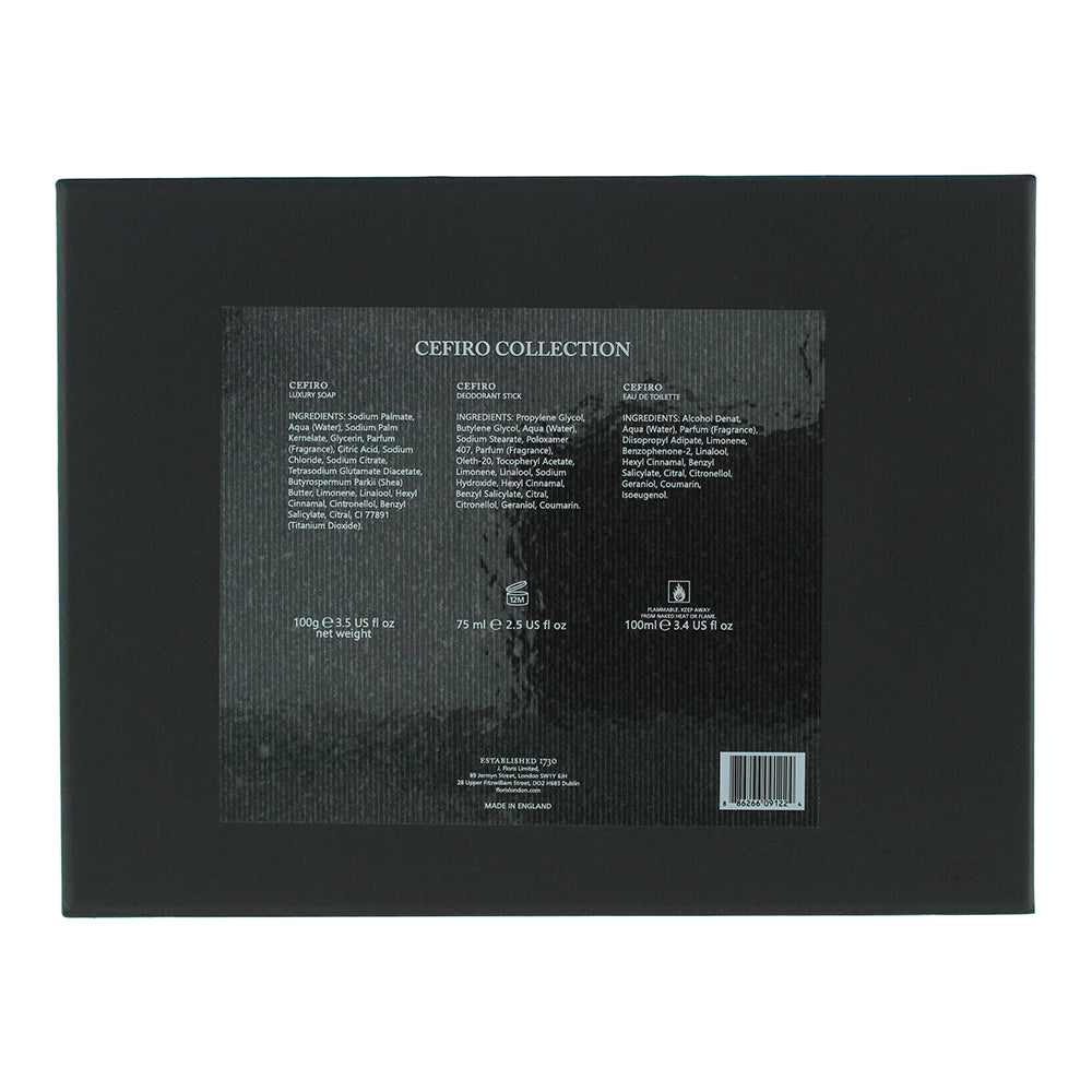 Floris Cefiro 3 Piece Gift Set: Eau de Toilette 100ml - Soap 100g - Deodorant St