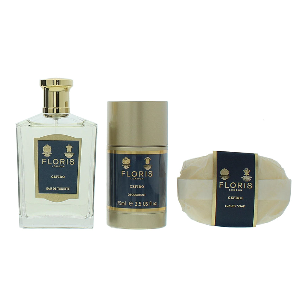 Floris Cefiro 3 Piece Gift Set: Eau de Toilette 100ml - Soap 100g - Deodorant St - Product