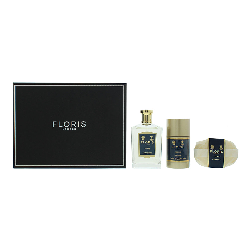 Floris Cefiro 3 Piece Gift Set: Eau de Toilette 100ml - Soap 100g - Deodorant St