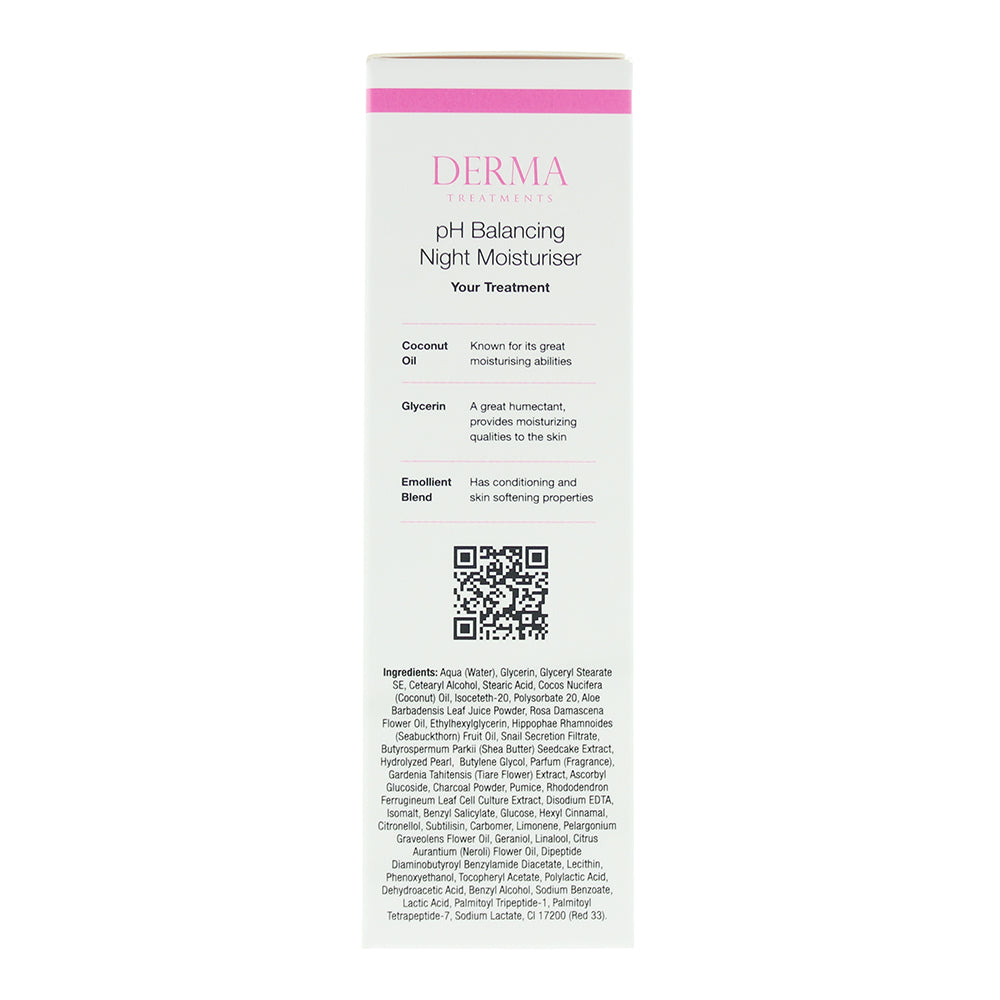 Derma Treatments Ph Balancing Night Moisturiser 50ml - Ingredients