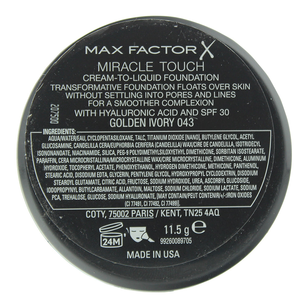 Max Factor Miracle Touch 43 Golden Ivory Cushion Foundation 11.5g