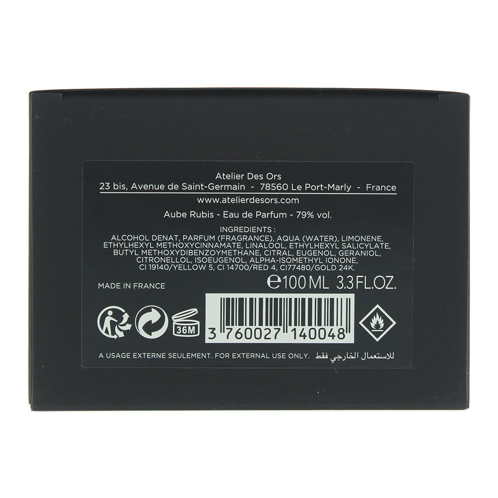 Atelier Des Ors Aube Rubis Eau de Parfum 100ml - Ingredients