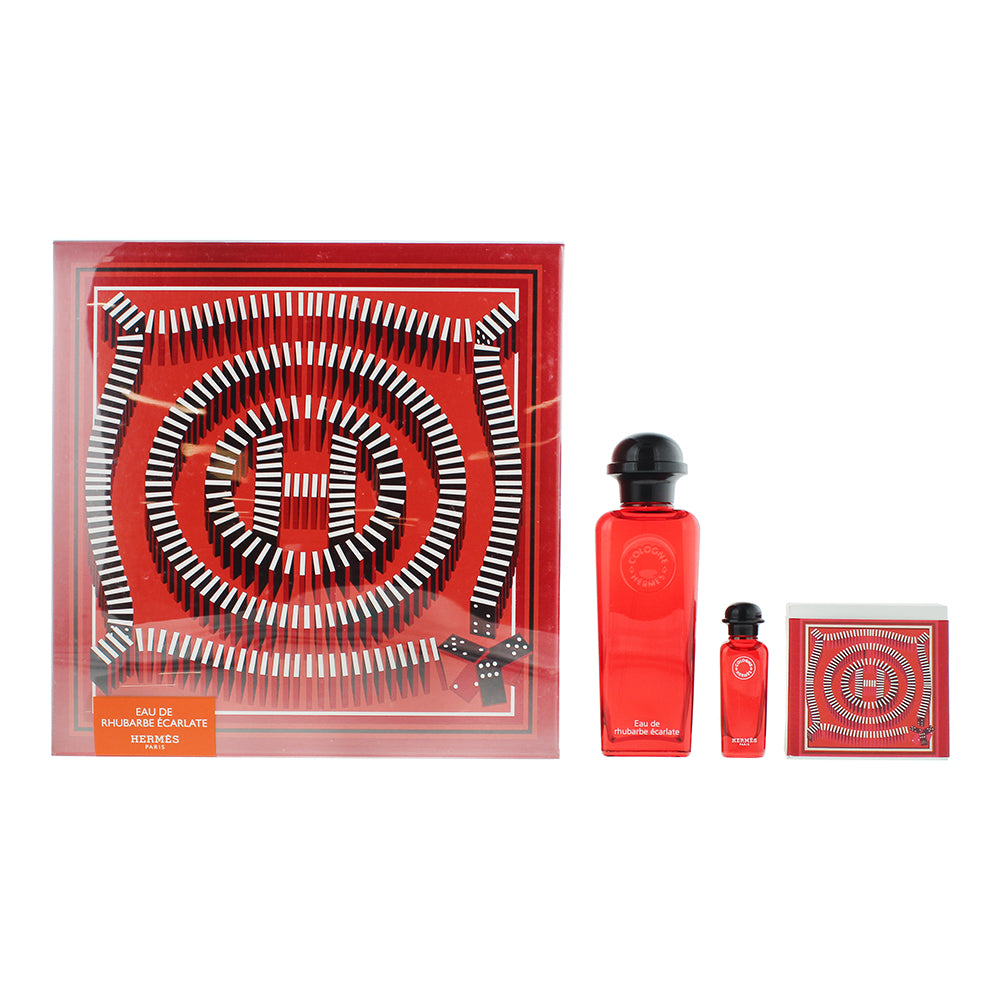 Hermès Eau De Rhubarbe Écarlate 3 Piece Gift Set: Eau de Cologne 100ml - Eau de 