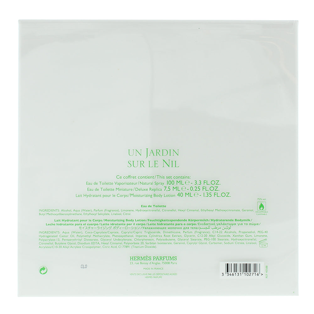 Hermès Un Jardin Sur Le Nil 3 Piece Gift Set: Eau de Toilette 100ml - Eau de Toi