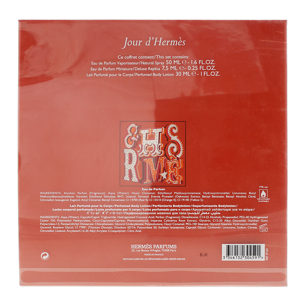 Hermès Jour D'hermès 3 Piece Gift Set: Eau de Parfum 50ml - Eau de Parfum 7.5ml 
