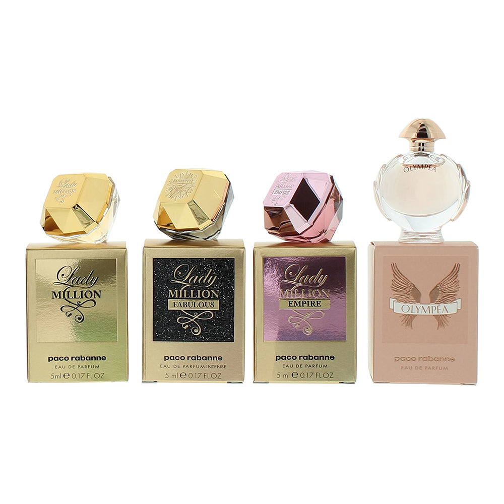 Paco Rabanne Travel 4 Piece Gift Set:  Lady Million Eau de Parfum 5ml - Lady Mil - Product