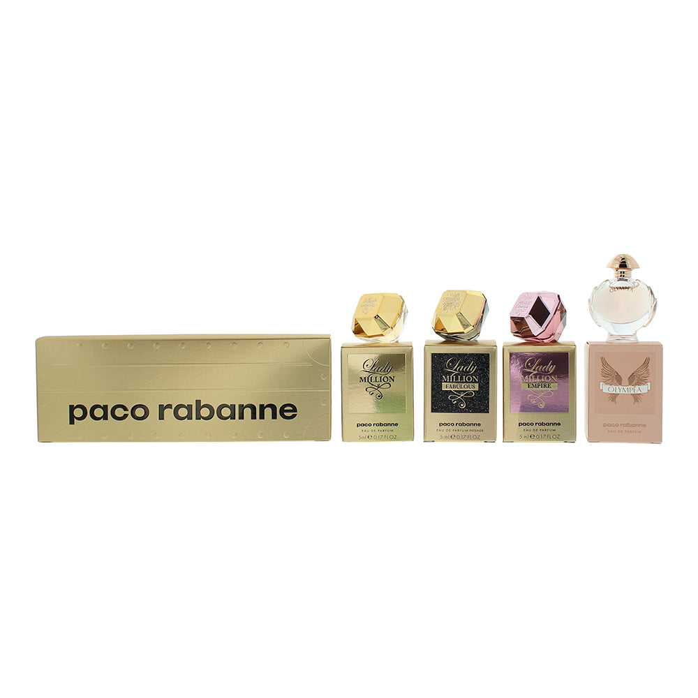 Paco Rabanne Travel 4 Piece Gift Set:  Lady Million Eau de Parfum 5ml - Lady Mil