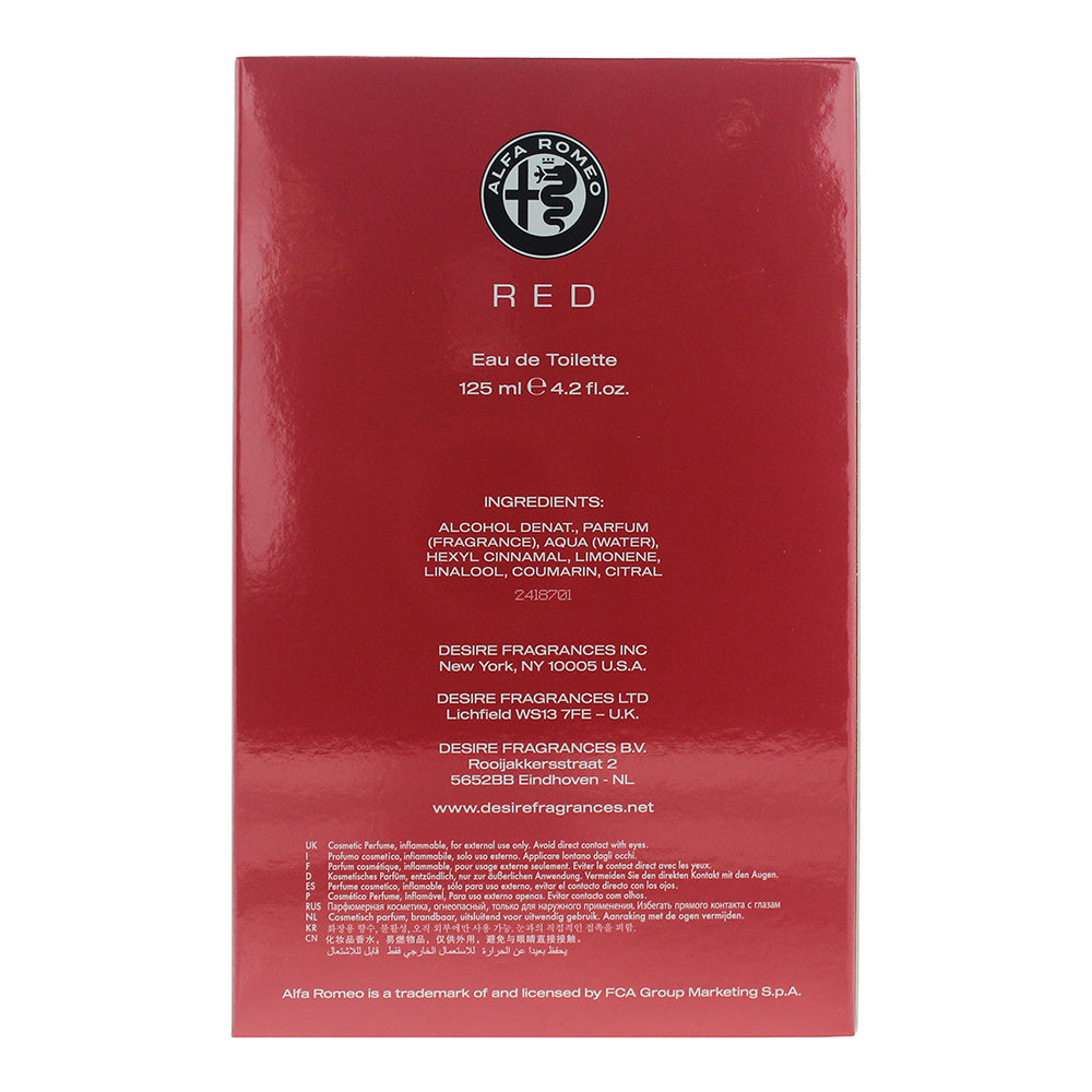 Alfa Romeo Red Eau de Toilette 125ml