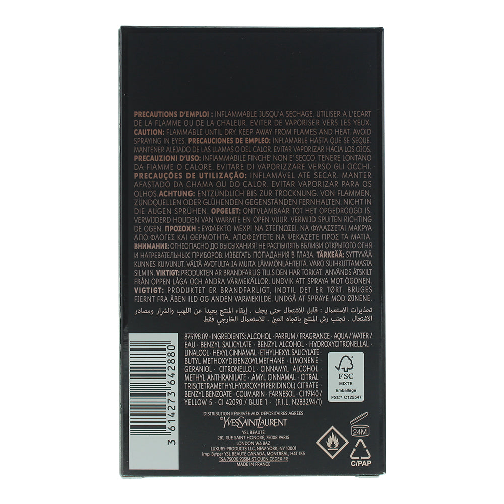Yves Saint Laurent Black Opium Illicit Green Eau de Parfum 75ml - Ingredients