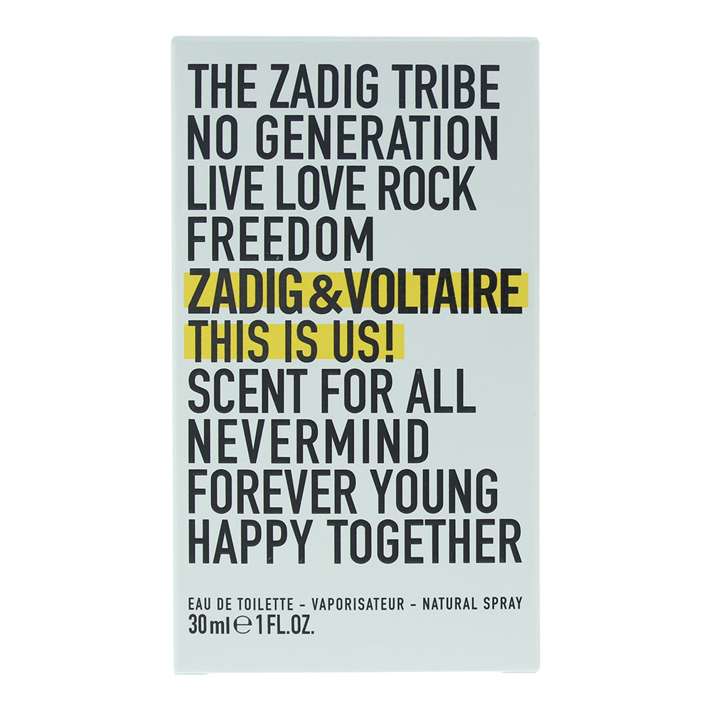 Zadig & Voltaire This Is Us! Eau de Toilette 30ml - Box