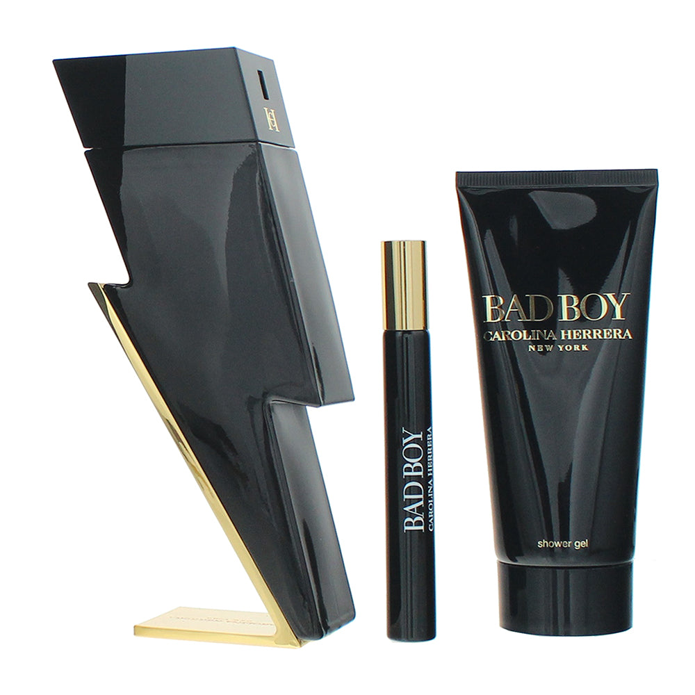 Carolina Herrera Bad Boy 3 Piece Gift Set: Eau de Toilette 100ml - Eau de Toilet - Product