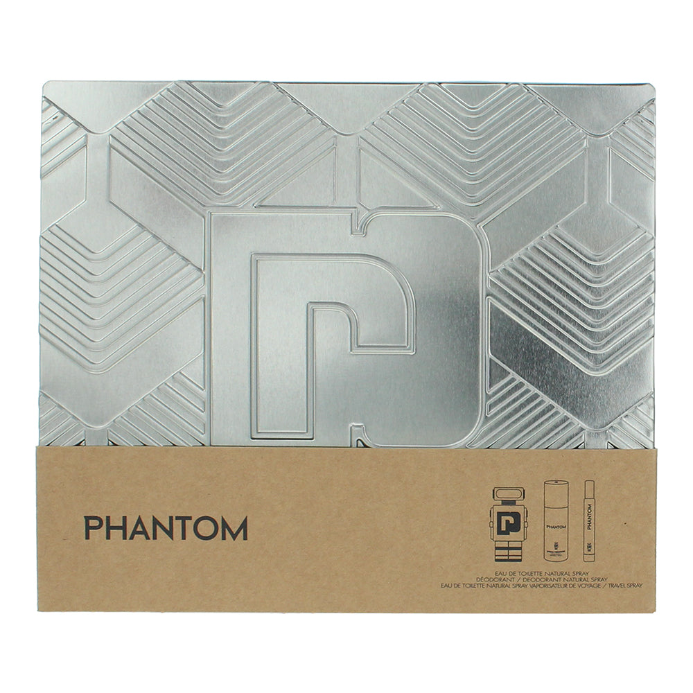 Paco Rabanne Phantom 3 Piece Gift Set: Eau de Toilette 100ml - Eau de Toilette 1 - Box