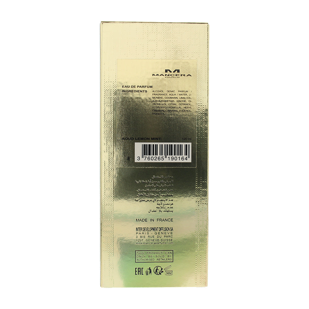 Mancera Paris Aoud Lemon Mint Eau de Parfum 120ml