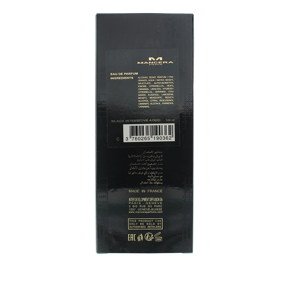 Mancera Paris Black Intensitive Aoud Eau de Parfum 120ml