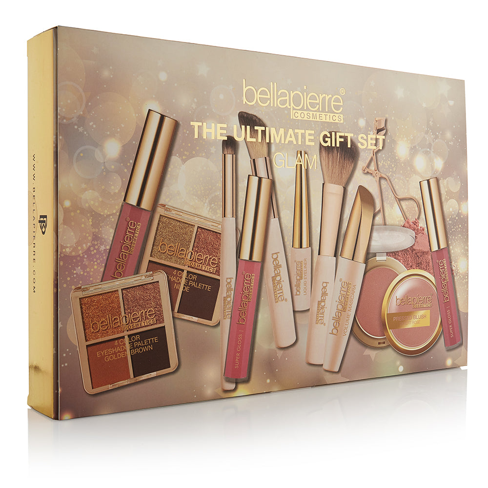 Bellapierre Cosmetics Ultimate Gift Set Glam 12 Piece Gift Set: 2 x Eye Palette 