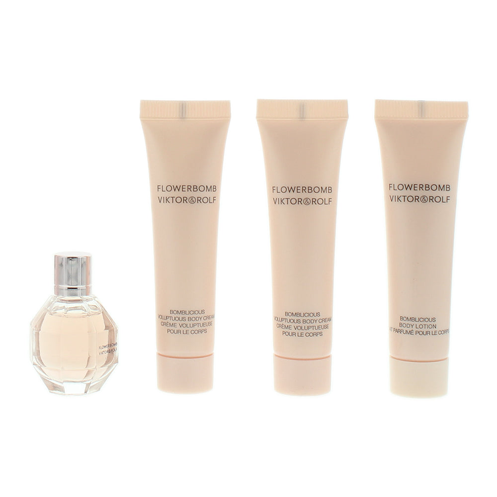 Viktor & Rolf Flowerbomb Mini 4 Piece Gift Set: Eau de Parfum 7ml - Body Lotion  - Product