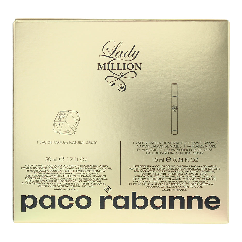 Paco Rabanne Lady Million 2 Piece Gift Set: Eau de Parfum 50ml - Eau de Parfum 1