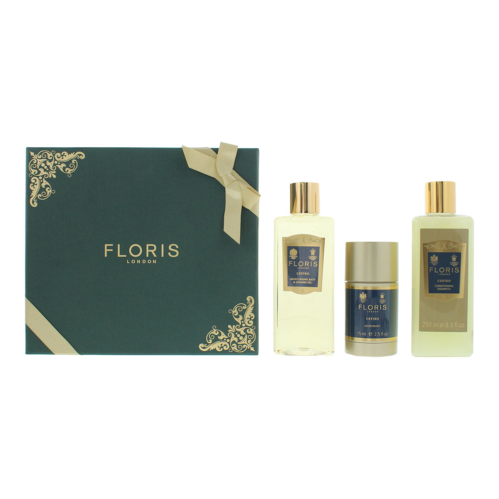 Floris Cefiro 3 Piece Gift Set: Shower Gel 250ml - Shampoo 250ml - Deodorant Sti