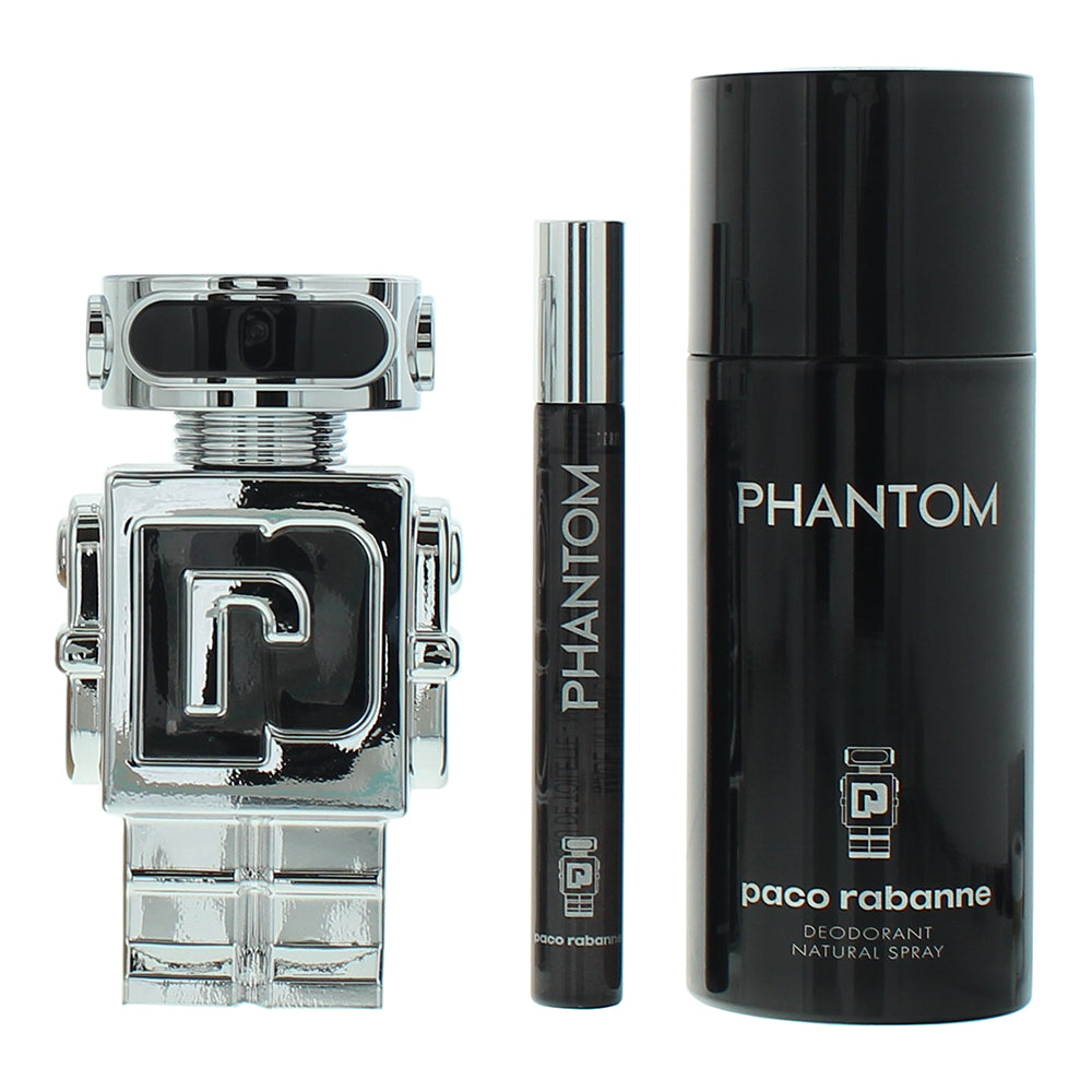Paco Rabanne Phantom 3 Piece Gift Set: Eau de Toilette 50ml - Eau de Toilette 10 - Product
