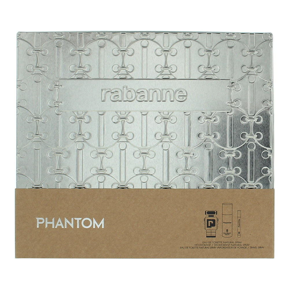 Paco Rabanne Phantom 3 Piece Gift Set: Eau de Toilette 50ml - Deodorant Spray 15 - Box