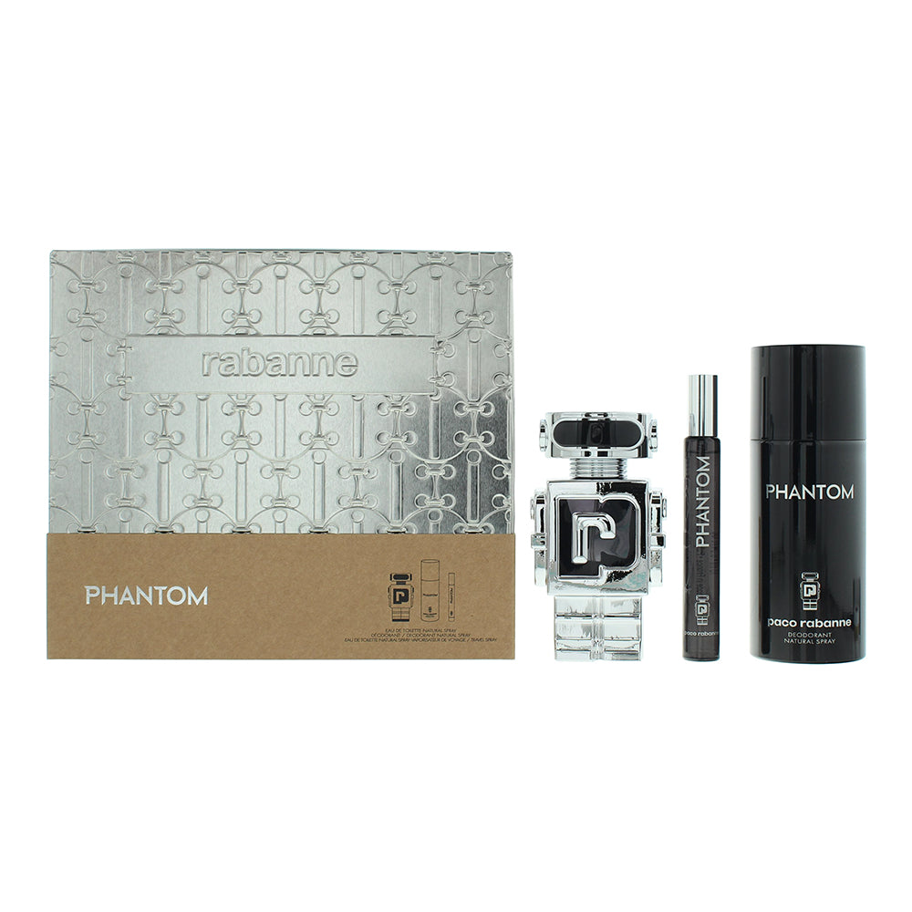 Paco Rabanne Phantom 3 Piece Gift Set: Eau de Toilette 50ml - Deodorant Spray 15