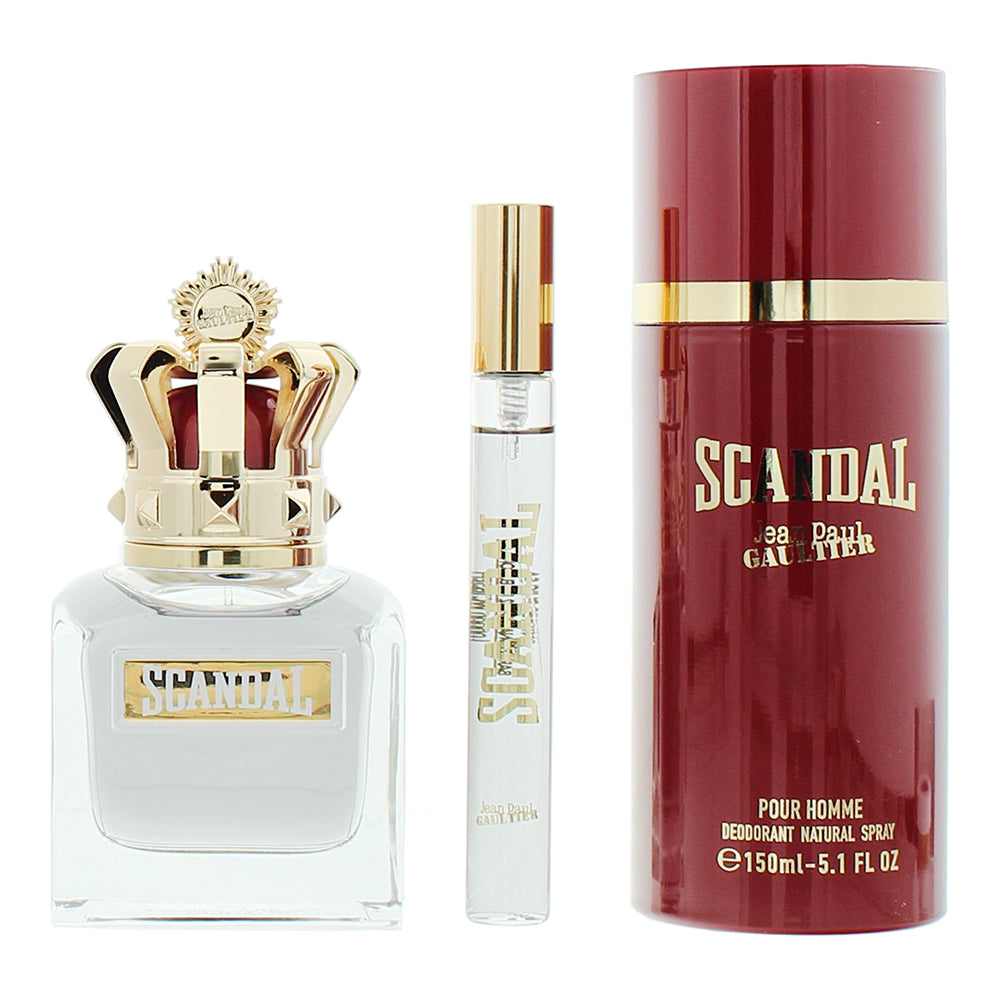 Jean Paul Gaultier Scandal Pour Homme 3 Piece Gift Set: Eau de Toilette 50ml - D - Product