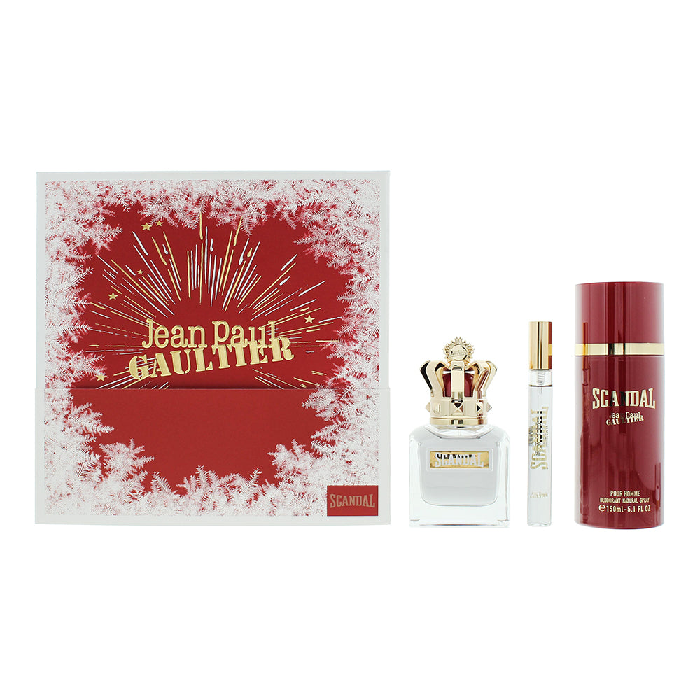 Jean Paul Gaultier Scandal Pour Homme 3 Piece Gift Set: Eau de Toilette 50ml - D