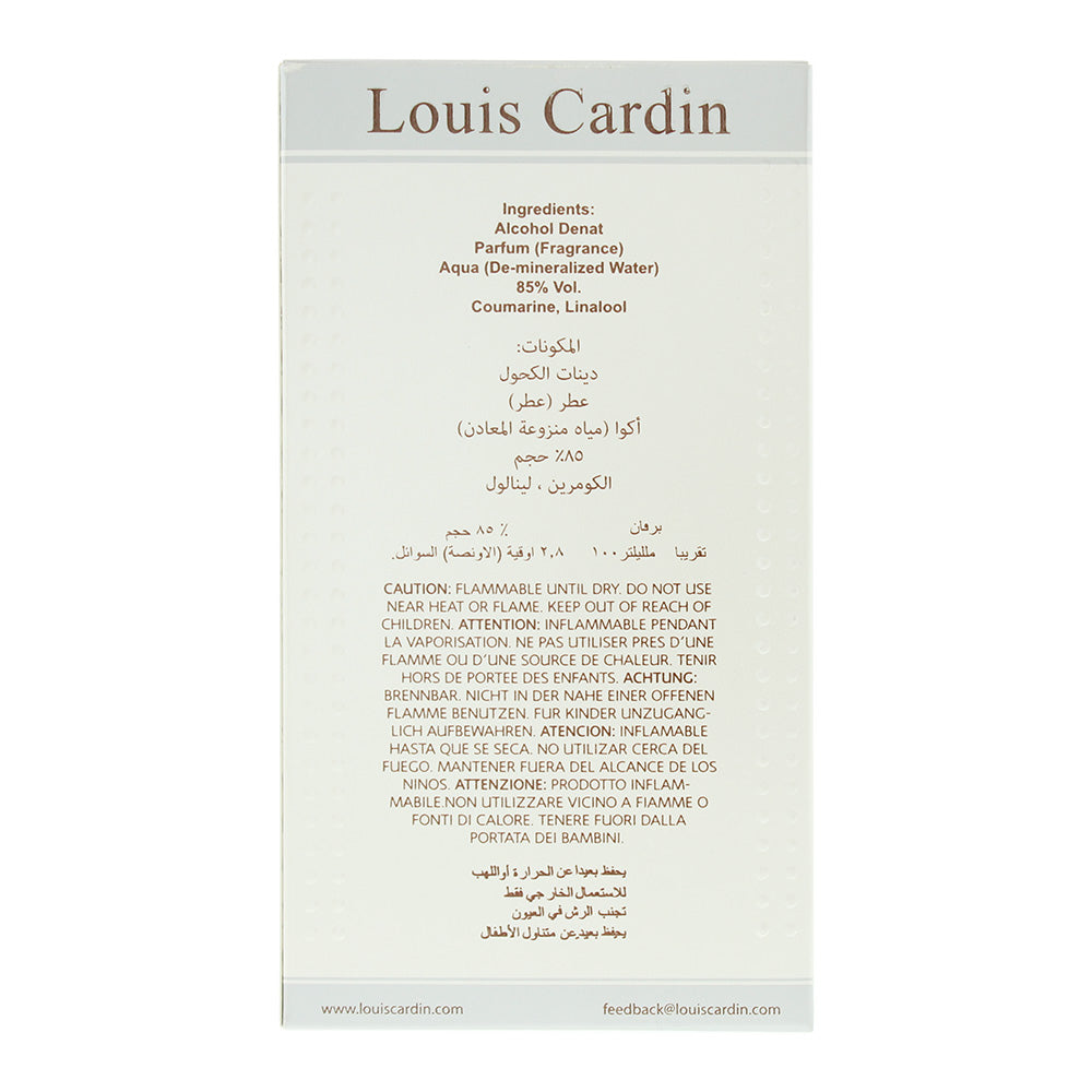 Louis Cardin Credible Homme Eau de Parfum 100ml - Ingredients