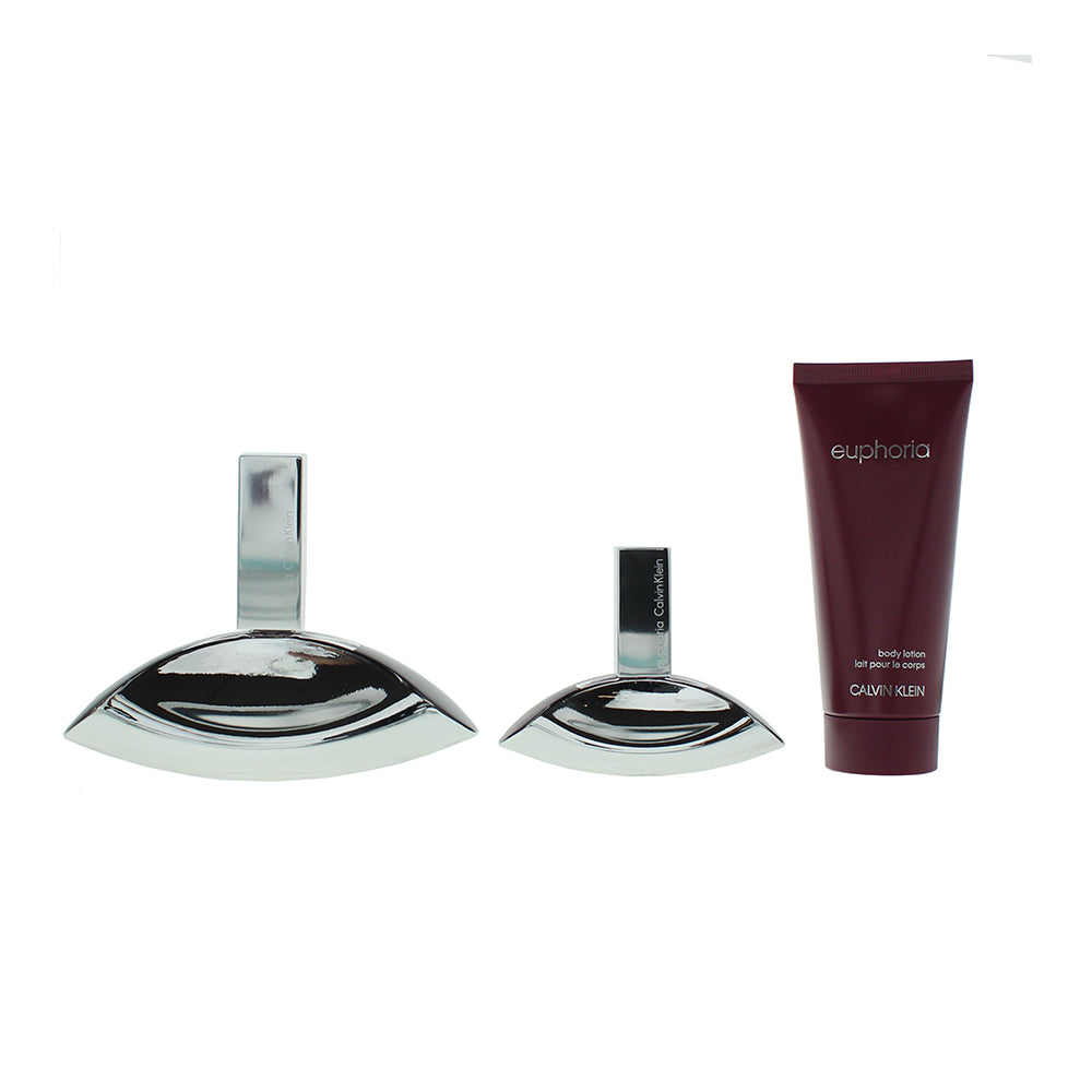 Calvin Klein Euphoria 3 Piece Gift Set: Eau de Parfum 100ml - Eau de Parfum 30ml - Product
