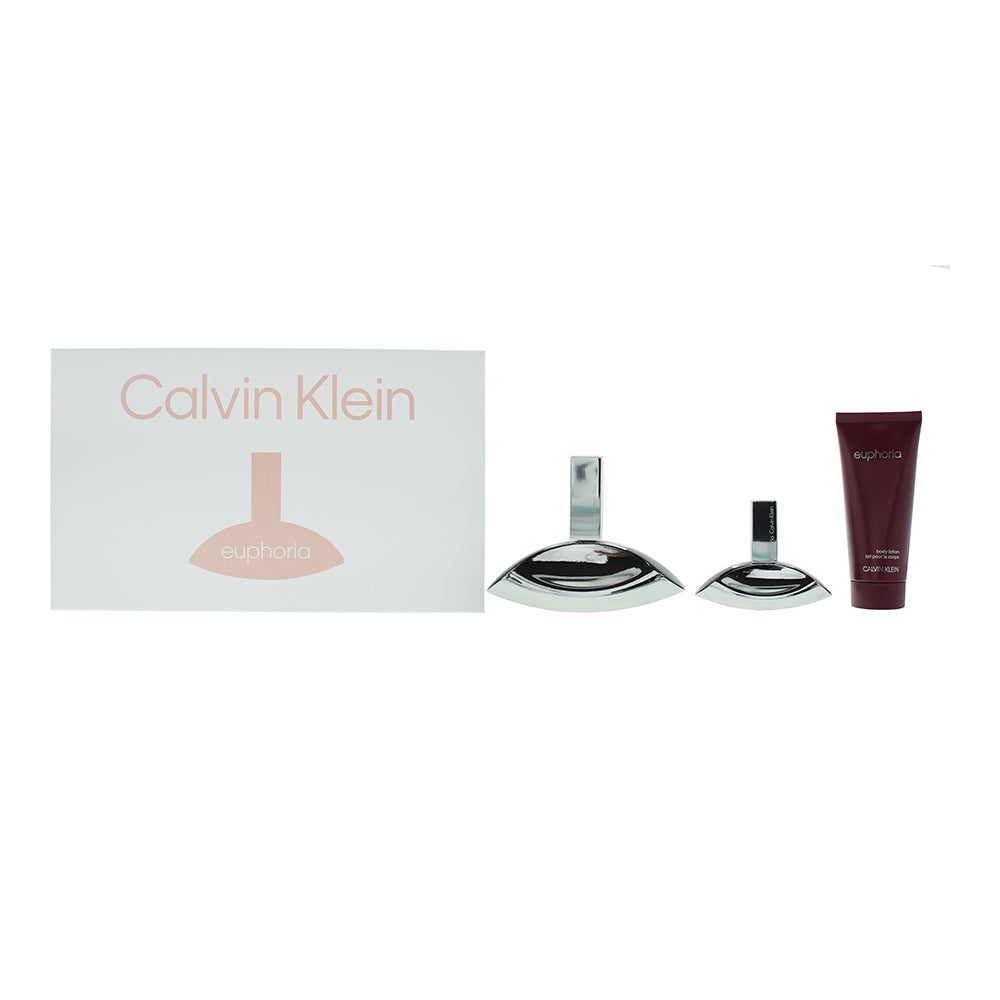 Calvin Klein Euphoria 3 Piece Gift Set: Eau de Parfum 100ml - Eau de Parfum 30ml