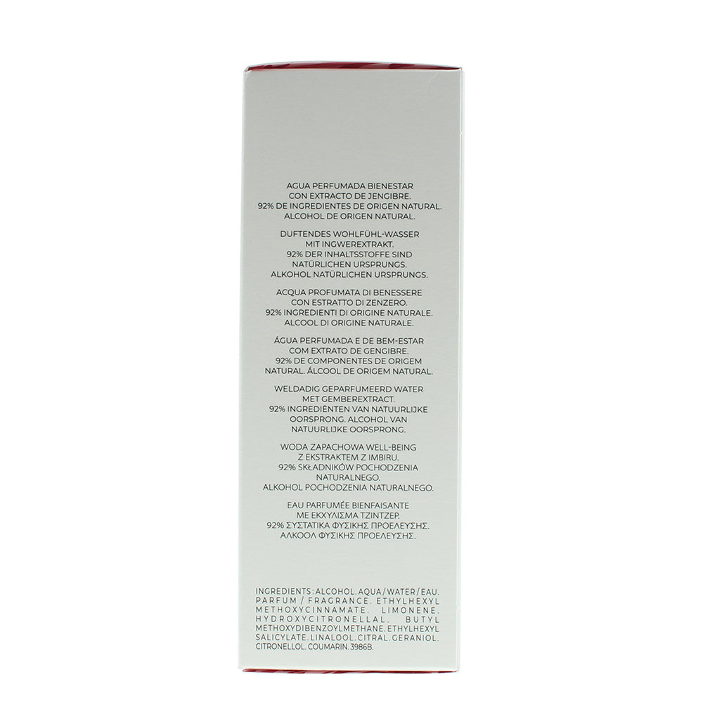 Roger & Gallet Gingembre Rouge Wellbeing Fragrant Water  100ml - Ingredients