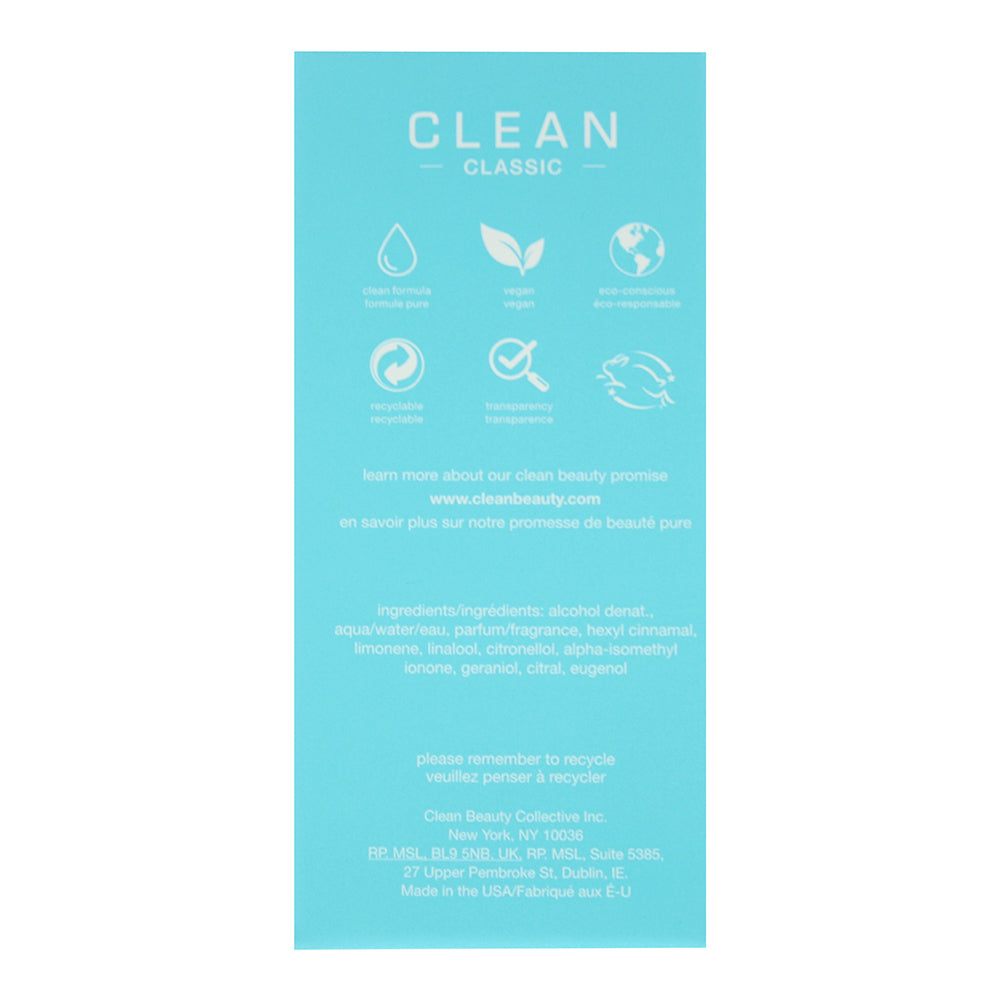 Clean Classic Shower Fresh Eau de Parfum 30ml - Ingredients
