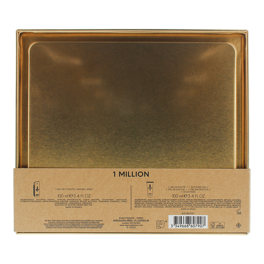 Paco Rabanne 1 Million 2 Piece Gift Set: Eau de Toilette 100ml - Shower Gel 100m