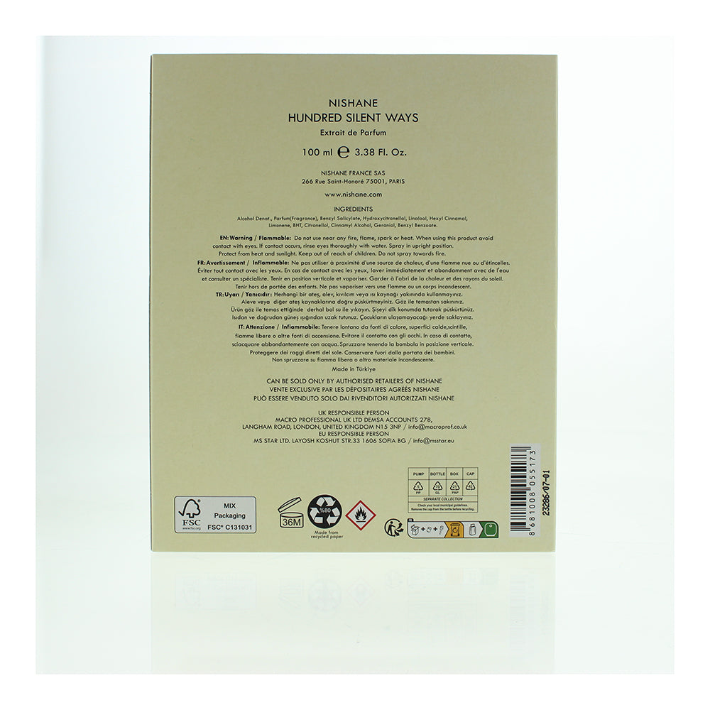 Nishane Hundred Silent Ways Extrait de Parfum 100ml
