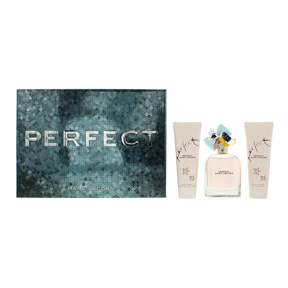 Marc Jacobs Perfect 3 Piece Gift Set: Eau de Parfum 100ml - Body Lotion 75ml - S