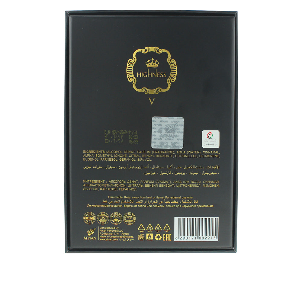 Afnan Highness V Black Eau de Parfum 100ml