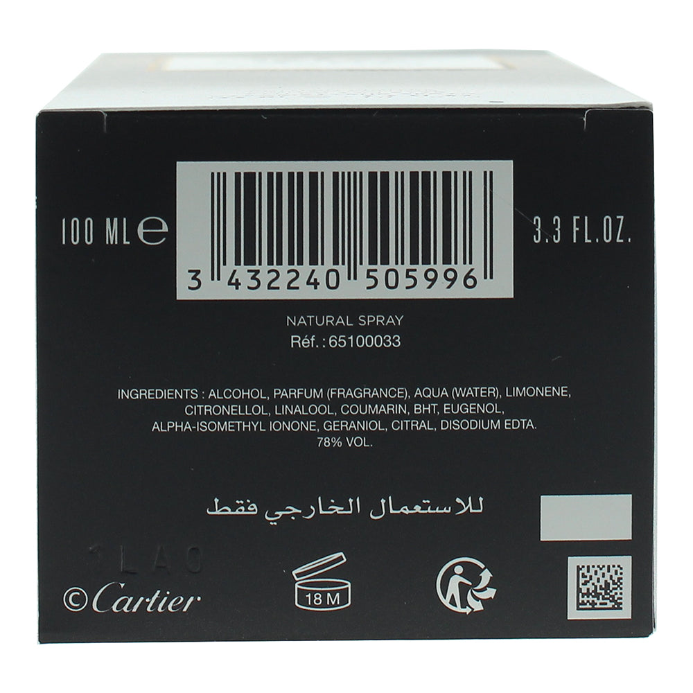 Cartier Pasha De Cartier Edition Noire Eau de Toilette 100ml