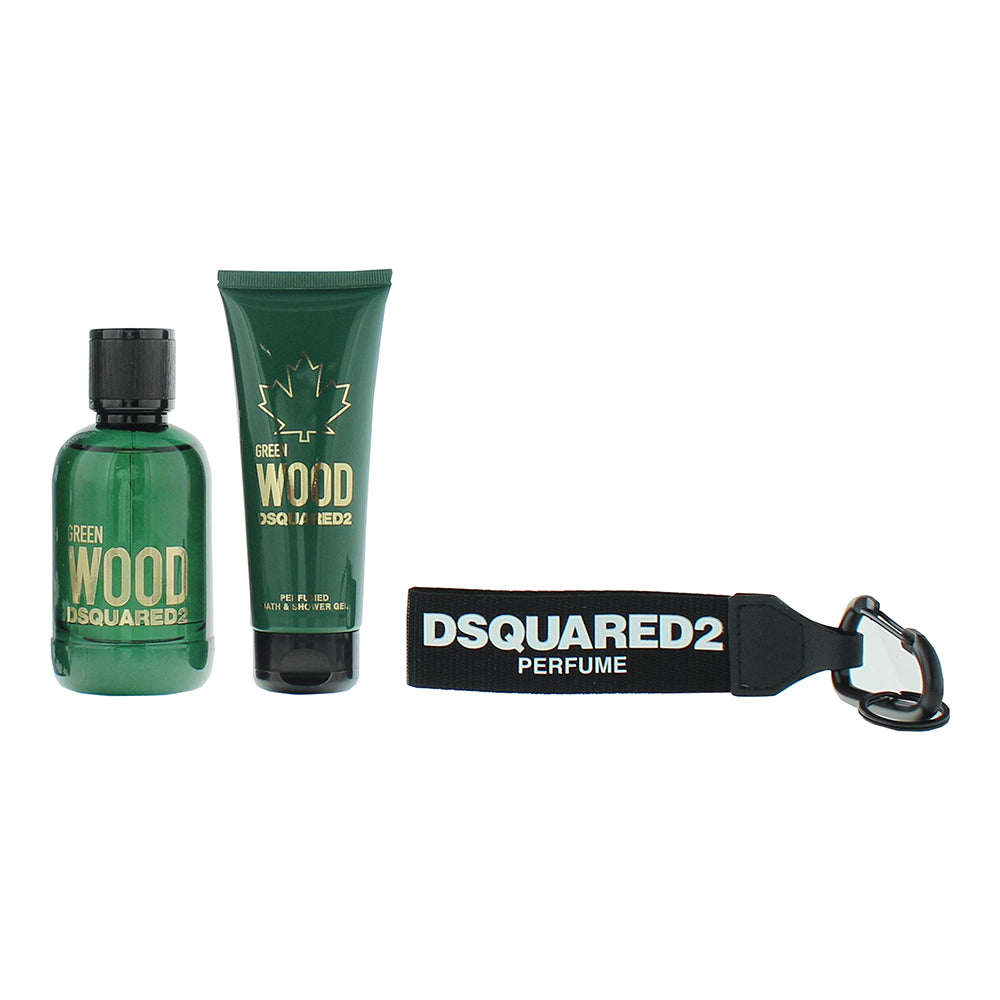 Dsquared2 Green Wood 3 Piece Gift Set: Eau de Toilette 100ml - Shower Gel 150ml  - Product