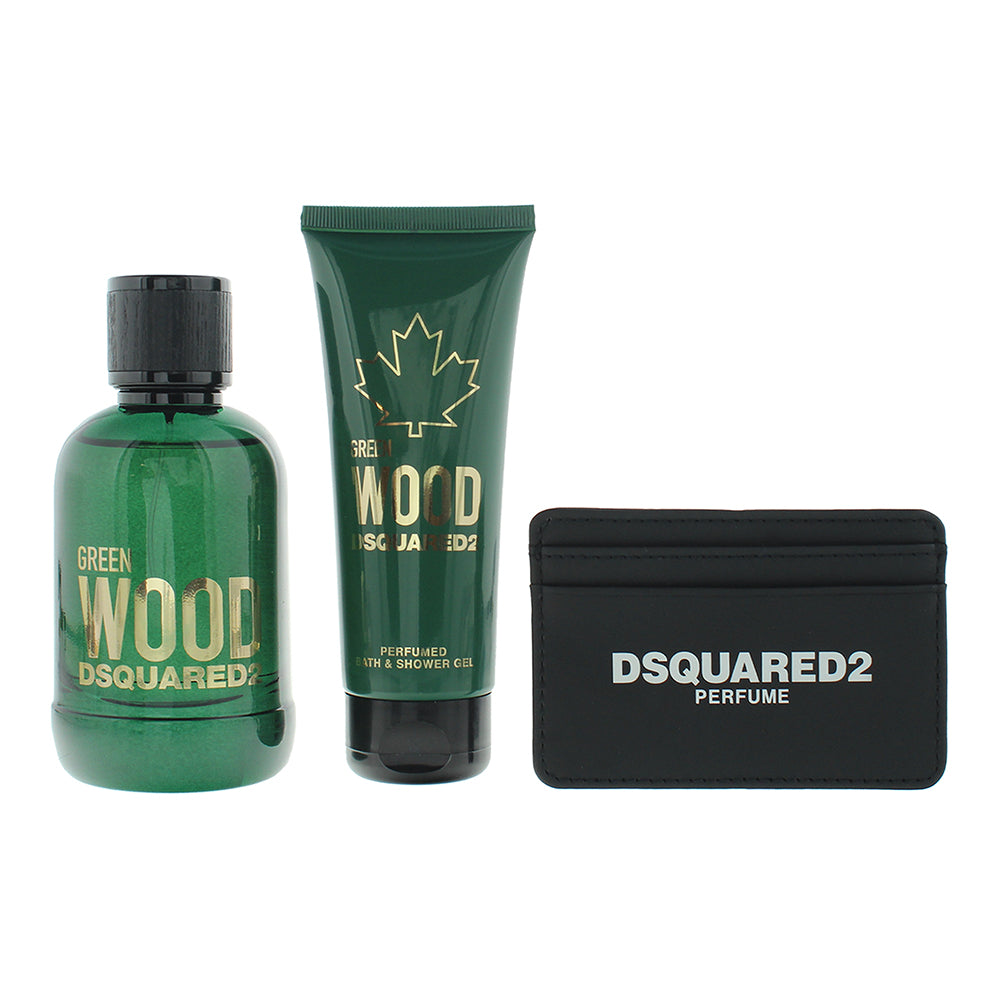 Dsquared2 Green Wood 3 Piece Gift Set: Eau de Toilette 100ml - Shower Gel 100ml  - Product