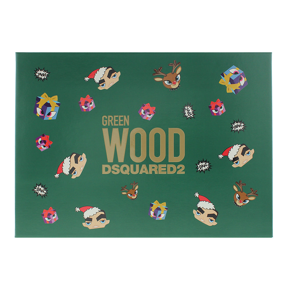 Dsquared2 Green Wood 3 Piece Gift Set: Eau de Toilette 100ml - Shower Gel 100ml  - Box