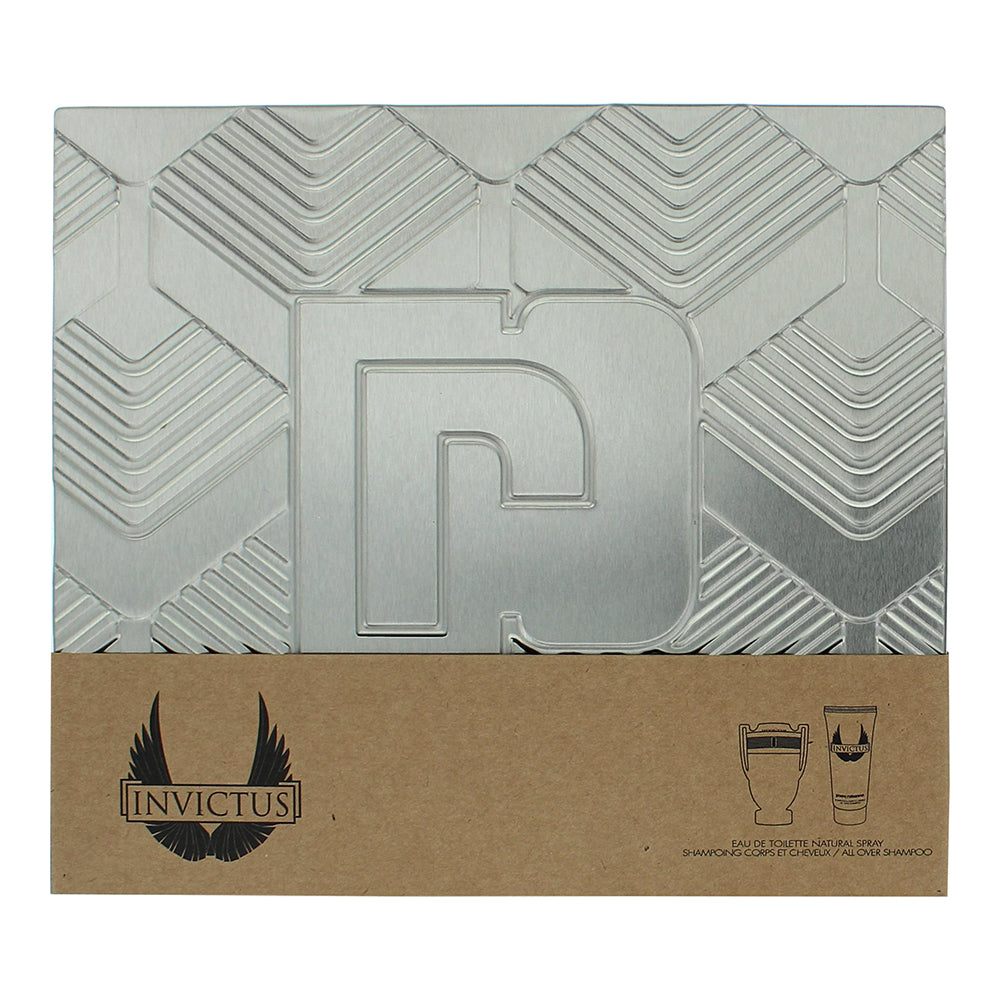 Paco Rabanne Invictus 2 Piece Gift Set: Eau de Toilette 100ml - Shower Gel 100ml - Box