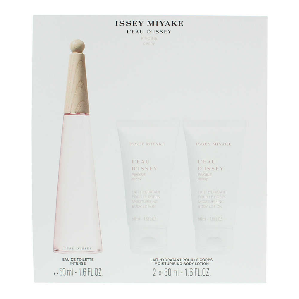 Issey Miyake L'eau D'issey Pivoine 3 Piece Gift Set: Eau de Toilette 50ml - Body - Box