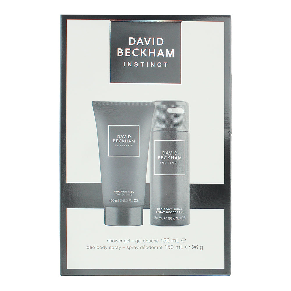 David Beckham Instinct 2 Piece Gift Set: Shower Gel 150ml - Deodorant Spray 150m - Box