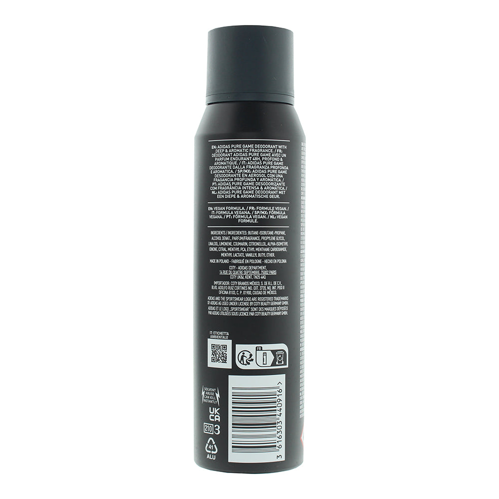 Adidas Pure Game Deodorant Spray 150ml