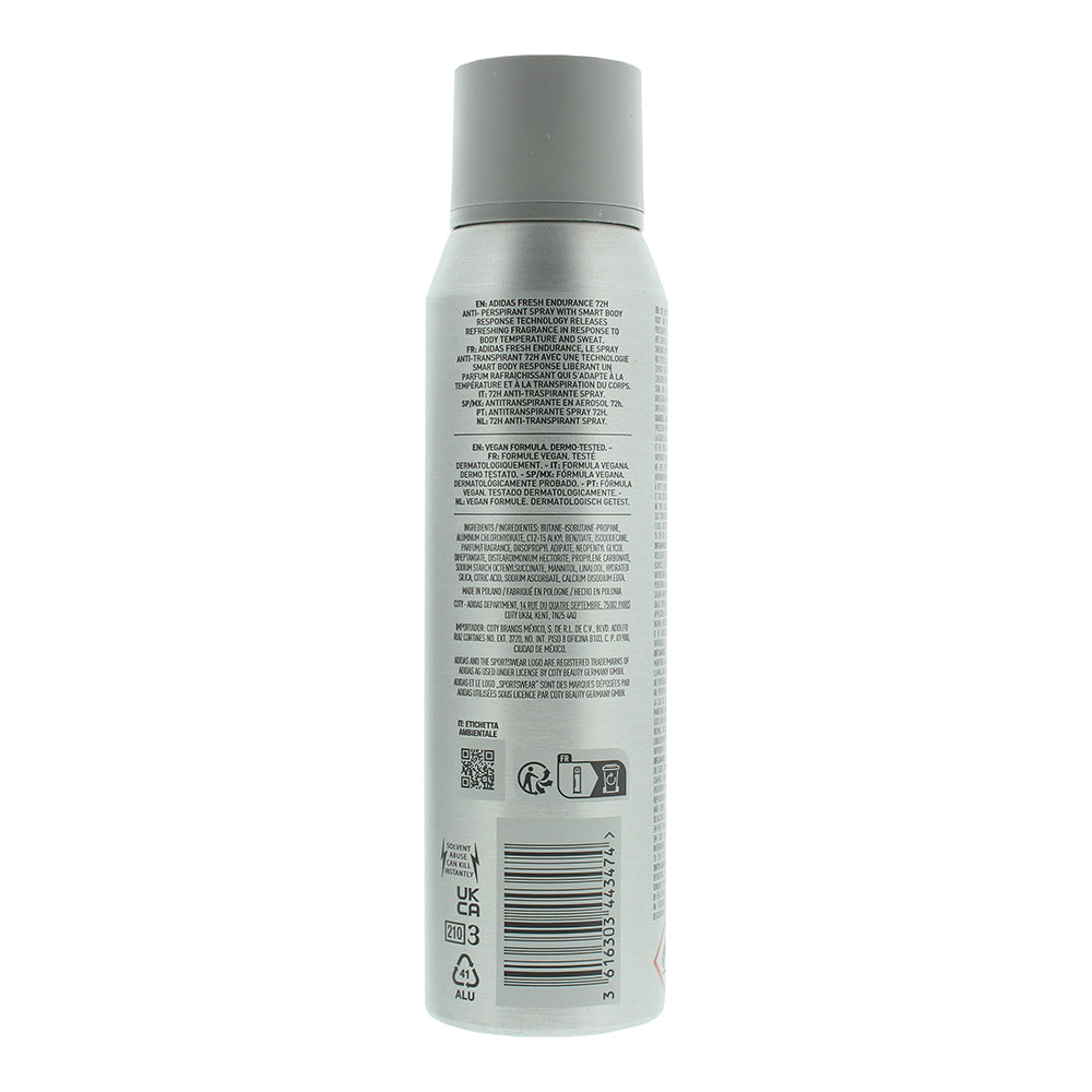 Adidas Fresh Endurance Deodorant Spray 150ml